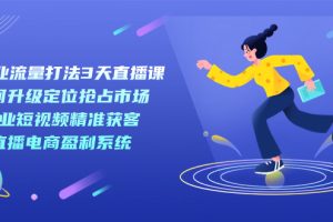 新商業(yè)-流量打法3天直播課：定位搶占市場 企業(yè)短視頻獲客 直播電商盈利系統(tǒng)