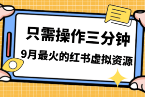 一單50-288，一天8單收益500＋小紅書虛擬資源變現，視頻課程＋實操課
