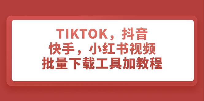 TIKTOK，抖音，快手，小紅書視頻批量下載工具加教程插圖