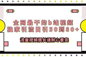 全網(wǎng)最干的b站視頻獨(dú)家引流日引50到80 流量視頻很長(zhǎng)請(qǐng)耐心看完