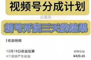 視頻號分成計劃，日入300-1k，持久穩定！