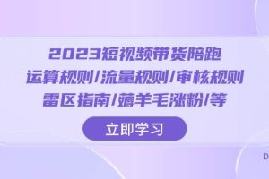 2023短視頻·帶貨陪跑：運(yùn)算規(guī)則/流量規(guī)則/審核規(guī)則/雷區(qū)指南/薅羊毛漲粉..