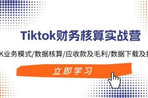 Tiktok財務核算實戰營：TK業務模式/數據核算/應收款及毛利/數據下載及報表