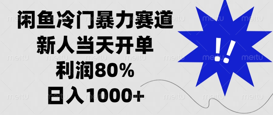 閑魚冷門暴力賽道，利潤80%，日入1000+新人當天開單，