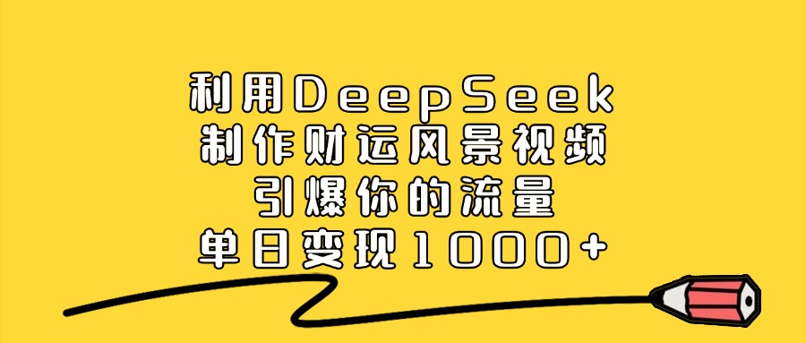 利用DeepSeek制作財運風景視頻,單日變現1000+,引爆你的流量