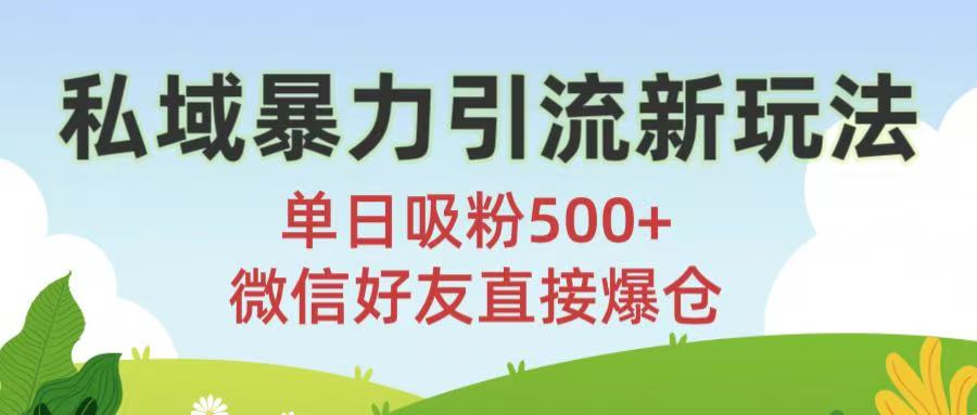 私域暴力引流新玩法!單日吸粉500+，微信好友直接爆倉