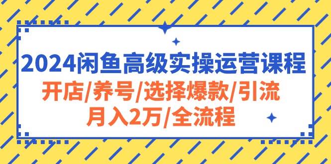 2024閑魚高級實操運營課程:開店/養號/選擇爆款/引流/月入2萬/全流程