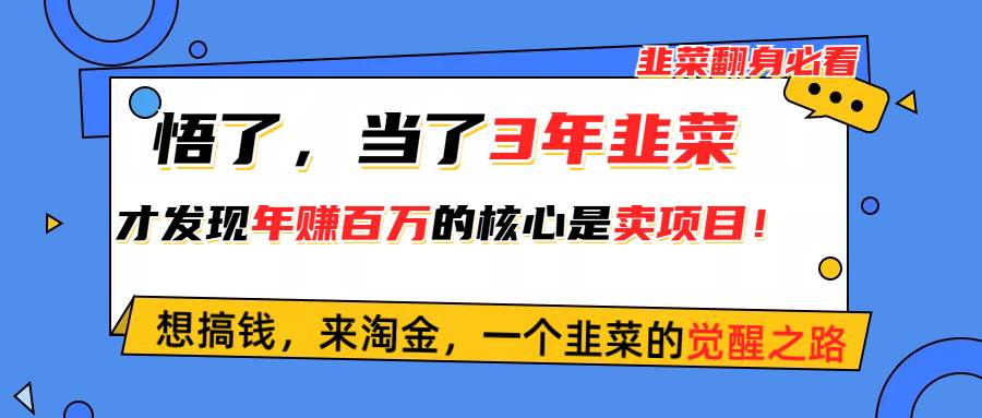 悟了,當(dāng)了3年韭菜,才發(fā)現(xiàn)網(wǎng)賺圈年賺100萬(wàn)的核心是賣項(xiàng)目,含淚分享!插圖 悟了,當(dāng)了3年韭菜,才發(fā)現(xiàn)網(wǎng)賺圈年賺100萬(wàn)的核心是賣項(xiàng)目,含淚分享!插圖