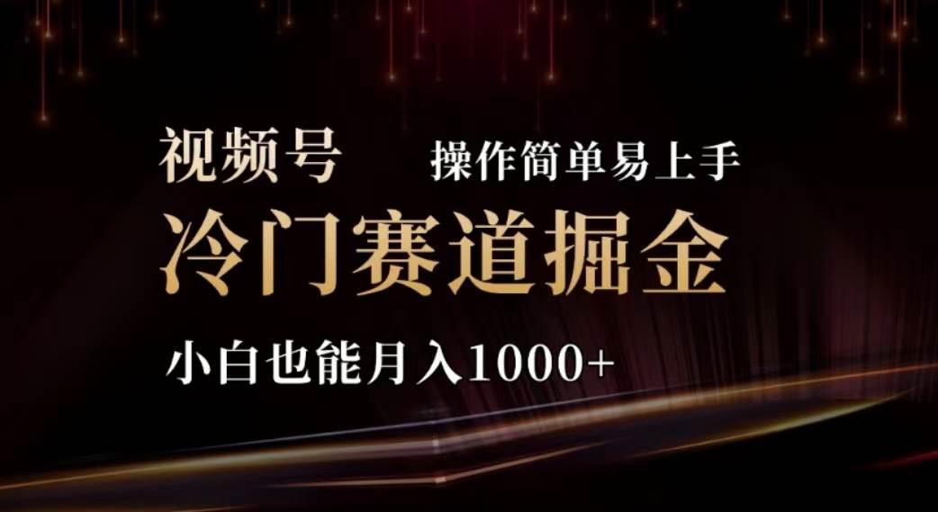2024視頻號冷門賽道掘金，操作簡單輕松上手，小白也能月入1000+