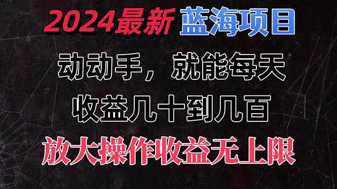 有手就行的2024全新藍海項目，每天1小時收益幾十到幾百，可放大操作收…